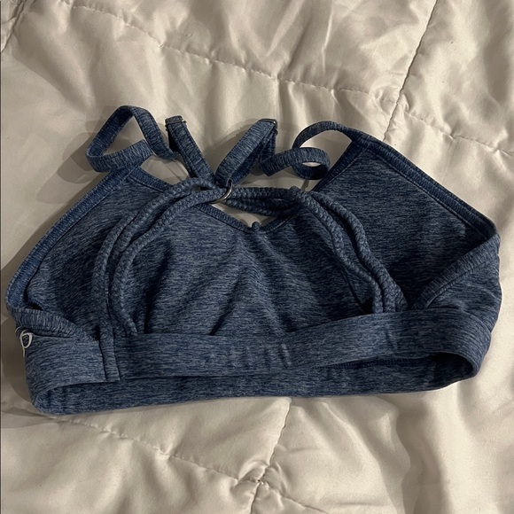 Bombshell Sportswear Blue Braided Sports Bra Size S - Picture 2 of 6